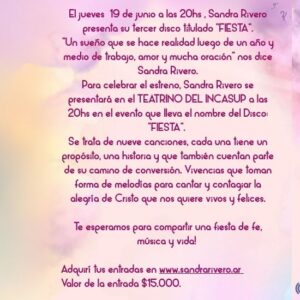 Sandra Rivero presenta su disco "FIESTA"